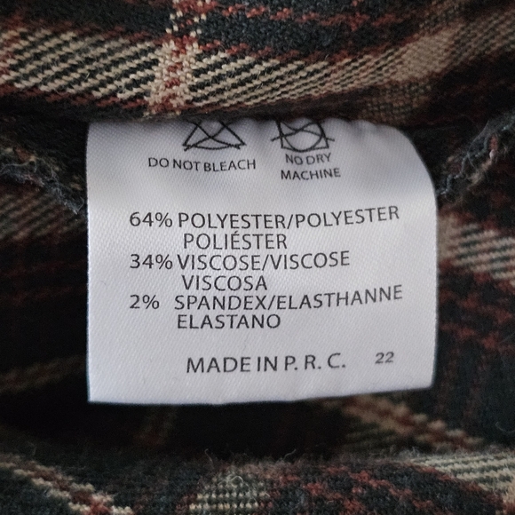 Brandy Melville Plaid Soft Flannel Pants Straightleg Womens - Picture 12 of 13